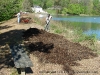 Spreading the mulch