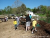 Spreading the mulch