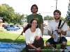 The three full time members of the Lubberland National Dance Company Geoff Goodhue, Nick Vandenberg (banjo), and Maura Gahan