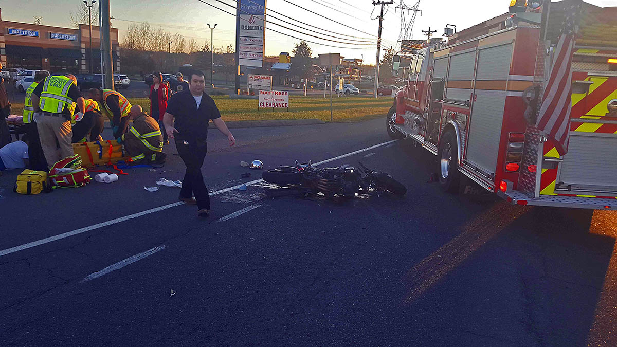 Clarksville Police reports Motorcycle Crash Sends One to Hospital