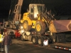 A crane had to be used to remove the front end loader from the top of the cab. (Photo by CPD-Jim Knoll)