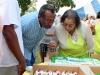 Checking the inscription on the cake- Milan and Loretta Lewis