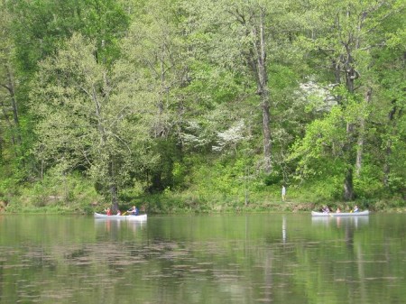 Two canoes on Swan Lake