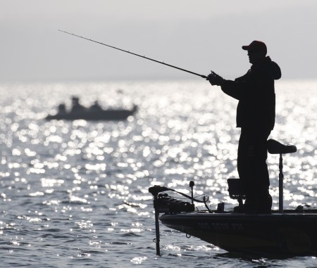 Bass fishing on Kentucky Lake.