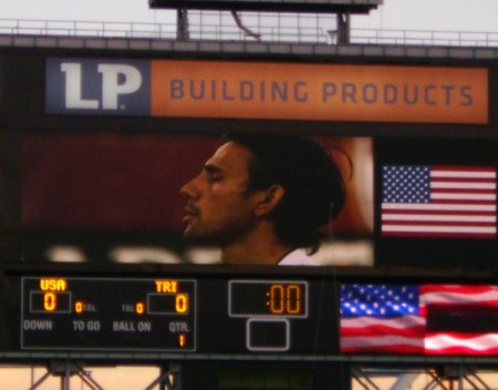 U.S.A. Soccer Star During The National Athem