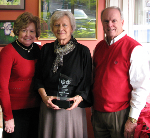 LightingWinners004 The "Most Creative Use of Lights" award was presented to Rogate’s Boutique. (Pictured from left to Right are: Montgomery County Mayor Carolyn Bowers, Owner Rogate Hadley and City of Clarksville Mayor Johnny Piper. Photo Elizabeth Black)