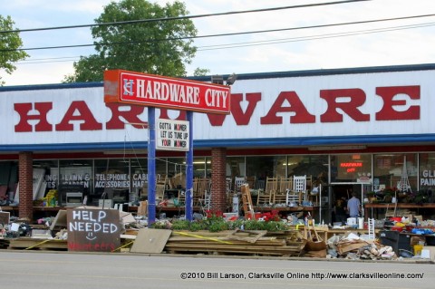 Hardware City on Riverside Drive posted a sign soliciting Volunteer assistance from passing motorists