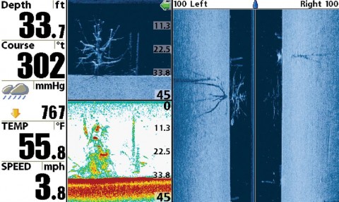 A view of the Sidescan & Downimaging feature available from Humminbird