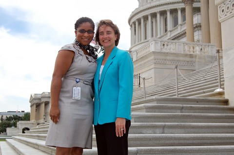 Courtney Cooper (left), an Austin Peay State University alumna, is a legislative fellow to Sen. Blanche Lincoln, D-Ark.
