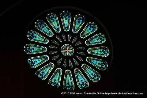 The Rose window at First Presbyterian Church
