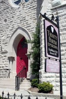 The famous Red Door at Trinity Episcopal Church