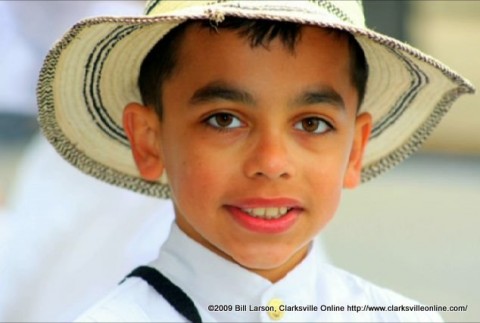 A young boy celebrating his Hispanic Heritage during the 2009 Rivers & Spires Festival