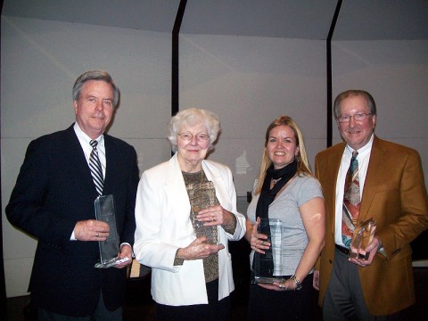 Last year’s winners included F&M Bank, represented by Fred Landiss, as recipient of the Corporate Award; Charlotte Oliver Marshall, recipient of the Individual Artist Award; The Downtown Clarksville Association, represented by Paige King, recipient of the Community Organization Award; and Frank Lott, recipient of the George Mabry Award (Photo by APSU). Last year’s winners included F&M Bank, represented by Fred Landiss, as recipient of the Corporate Award; Charlotte Oliver Marshall, recipient of the Individual Artist Award; The Downtown Clarksville Association, represented by Paige King, recipient of the Community Organization Award; and Frank Lott, recipient of the George Mabry Award (Photo by APSU).