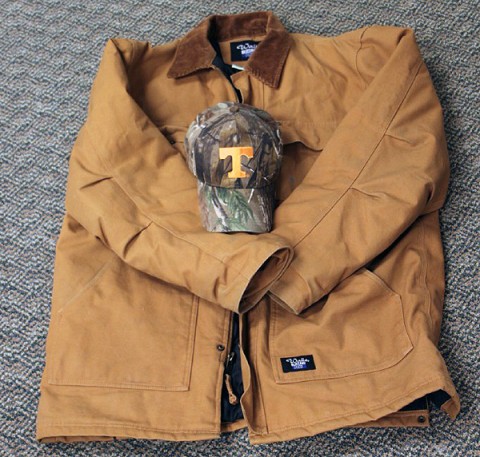 The coat and hat Green was wearing during the robbery. The coat and hat Green was wearing during the robbery.