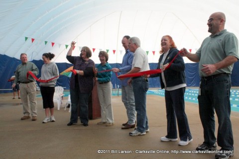 The Ribbon Cutting at the new Indoor Aquatic Center The Ribbon Cutting at the new Indoor Aquatic Center