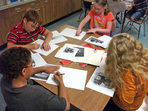 East Montgomery Elementary students in teacher Catherine Jackson's art classes enjoy creative moments.
