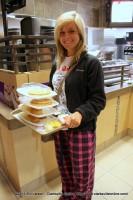 APSU student Bailey Bomar with breakfast for her and a friend shortly after the dining room opened early at 4:00am