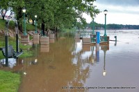 The Cumberland River is up and over parts of McGregor Park and the Riverwalk.