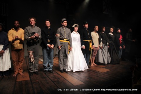 Some of the cast of the Civil War Musical at the Roxy