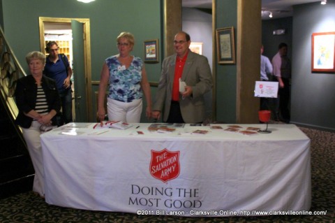 The Salvation Army booth in the Lobby of the Roxy Theatre