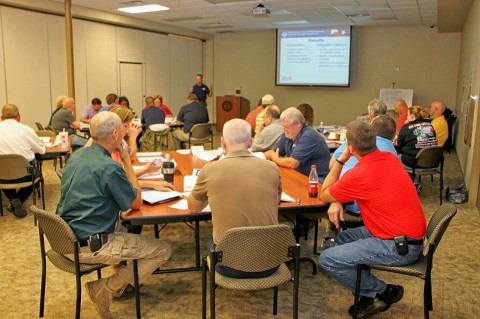 John Sisario, Texas Engineering Extension Service, instructing employees. (CPD-Jim Knoll)