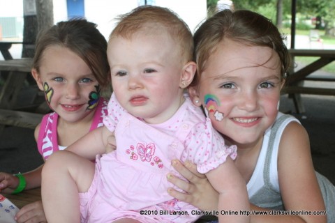 These children just finished having their faces painted during the 2010 Lone Oak Picnic.