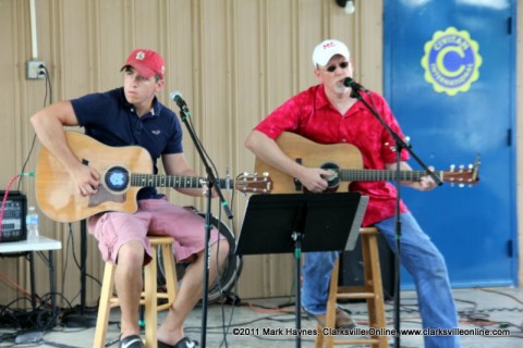 Donald Greene and Lucian Greene of the Back Lot Pickers played for the large crowd on hand for the 103rd Lone Oak Picnic.