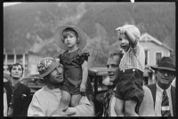 Miners with Their Children, at the Labor Day Celebration, Silverton, Colorado, Russell Lee, photographer, September 1940.