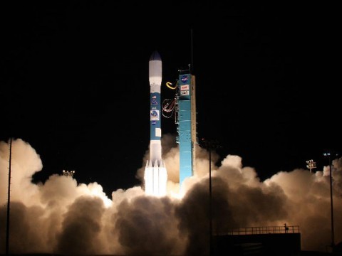 Delta II Lifts Off Carrying NPP, JPL CubeSat Experiment At Vandenberg Air Force Base's Space Launch Complex-2 in California, a United Launch Alliance Delta II lifts off carrying NASA's National Polar-orbiting Operational Environmental Satellite System Preparatory Project (NPP) spacecraft and five small CubeSat research satellites, including M-Cubed, with features JPL's COVE Earth science technology experiment. (Image credit: NASA/ULA) Delta II Lifts Off Carrying NPP, JPL CubeSat Experiment At Vandenberg Air Force Base's Space Launch Complex-2 in California, a United Launch Alliance Delta II lifts off carrying NASA's National Polar-orbiting Operational Environmental Satellite System Preparatory Project (NPP) spacecraft and five small CubeSat research satellites, including M-Cubed, with features JPL's COVE Earth science technology experiment. (Image credit: NASA/ULA)
