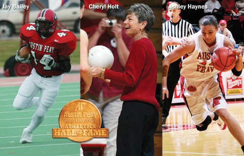 Jay Bailey, Cheryl Holt and Ashley Haynes to be inducted into the APSU Athletics Hall of Fame. (Courtesy: Austin Peay Sports Information)