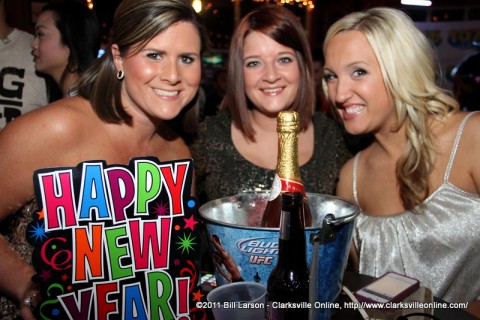 Three young ladies celebrating New Years at the Gilroy on University Avenue