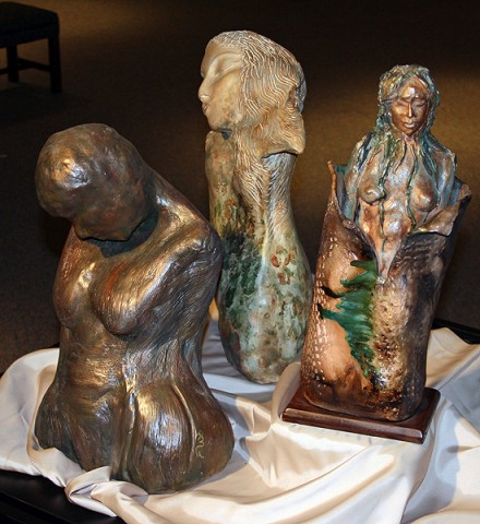 Knoxville sculptor Annamaria Gundlach’s clay torsos.