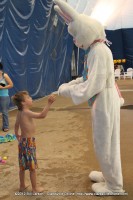 A young man gets a special moment with the Easter Bunny