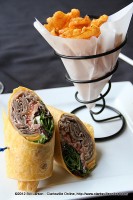 Roast Beef Wrap with Waffle Fries