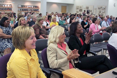 About 150 CMCSS administrators, staff and members of the School Board were on hand Wednesday afternoon to listen to the report.