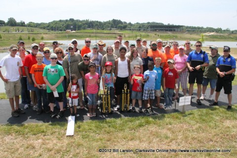 Some of the 400+ kids who fished in the TWRA's 2012 Youth Fishing Rodeo at Liberty Park in Clarksville, Tennessee