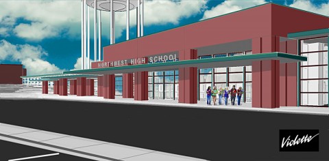 Artist drawing of the renovated Northwest High School