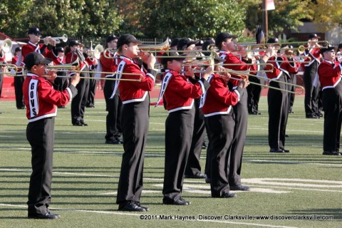 Governors Own Marching Band at halftime during a APSU Football Game.