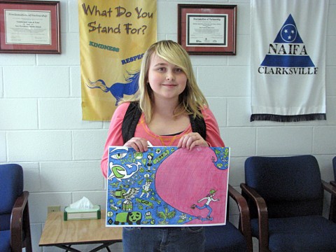 The grand prize winner, Starr Thorne of New Providence Middle School.