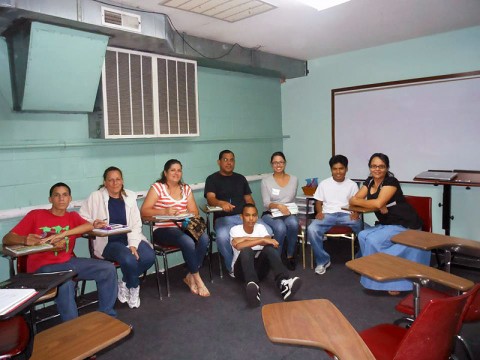 APSU Spanish 2000 students and members of the local Hispanic community meet at the Iglesia Casa de Restauracion Church for a new service-learning ESL course. 