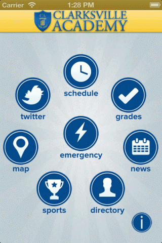 Clarksville Academy iPhone App Screen shot