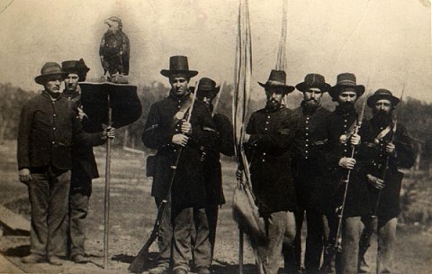 Old Abe and the 8th Wisconsin Volunteer Infantry Regiment Color Guard 1863. Old Abe and the 8th Wisconsin Volunteer Infantry Regiment Color Guard 1863.