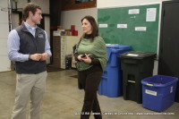 Mason Boisseau speaking with Michelle Newell the Director of the Clarksville-Montgomery County Green Certification Program