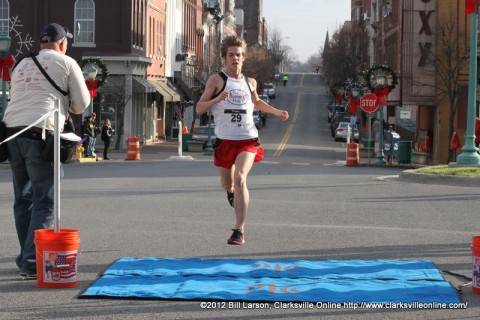 Alex Haycraft finishing the 5k with the impressive time of 17:03