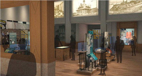 Artist concept of Customs House's upcoming new exhibit "Becoming Clarksville:  Honoring Legacies of Leadership" (Image by HealyKohler Design)