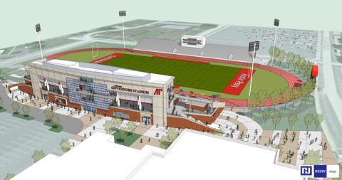 Architect schematics from Rufus Johnson Associates show how the APSU football stadium will look after renovations.