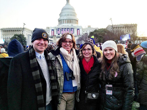 Charles, Maria, Minoa and Carrie Uffelman attend President Barack Obama’s inauguration.