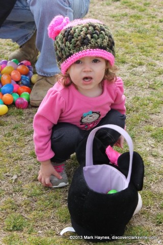 A happy child at the Easter Egg Hunt.
