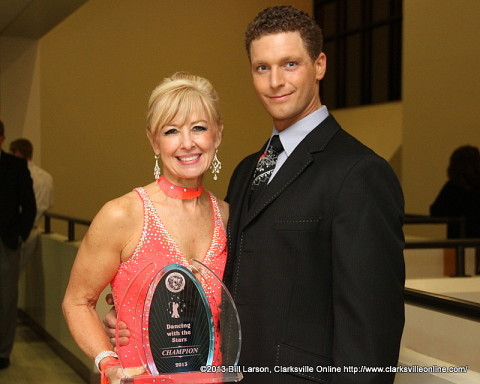 Winner Mary Cooper with her professional partner Jonathan Bungard