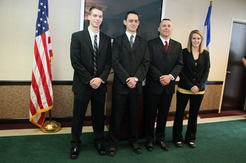 (L to R) Stephen Hurt, Nicholas Holley, Robert Pasionek, and Shelby Murray. (L to R) Stephen Hurt, Nicholas Holley, Robert Pasionek, and Shelby Murray.